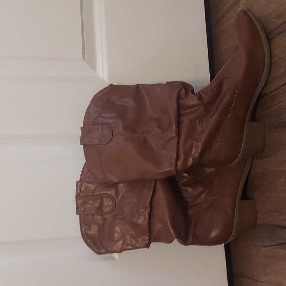 Brown cowboy boots